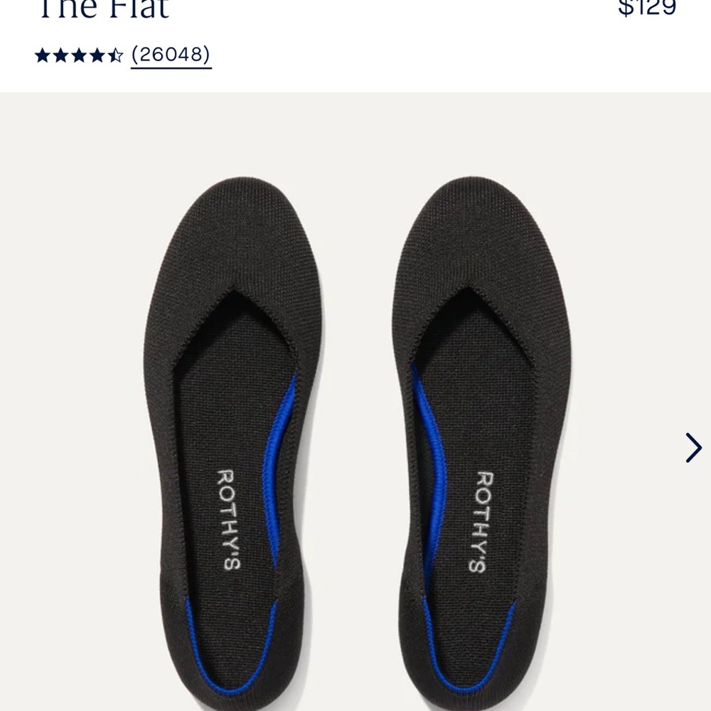 Rothy’s black flats . New without box size 8